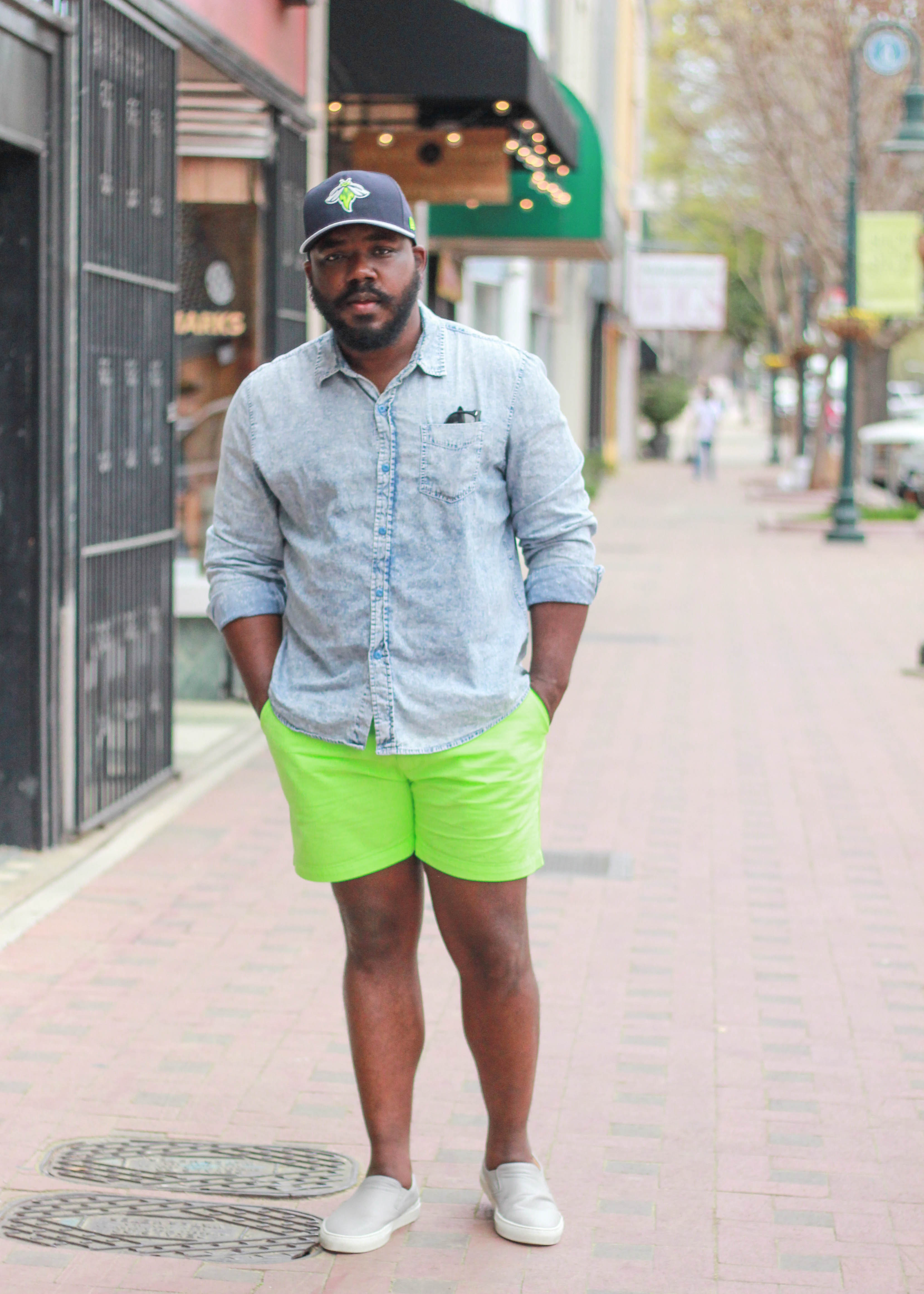 neon green shorts mens