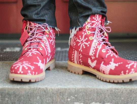 ugly sweater timberlands